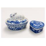 Bombay Blue & White Covered Porcelain Dish Set