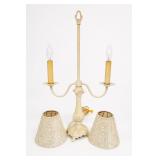 Vintage 3-Light Chandelier With Beaded Shades
