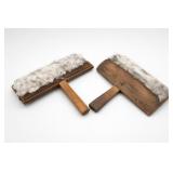 Pair Vintage Wooden Wool Carding Brushes
