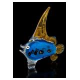 Murano Glass Blue Fish Sculpture