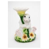 2pc Bunny Blooms Ceramic Bunny Figurine
