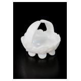 Westmoreland Pansy Milk Glass Basket