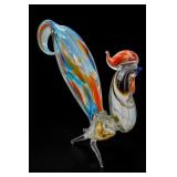 Handmade Mexican Art Glass Rooster Figurine
