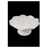 Imperial Cosmos Pattern Milk Glass Compote