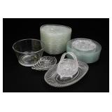 Vintage Clear Glass Serving Dish Set