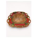 Fitz And Floyd Christmas Lodge Centerpiece Tray