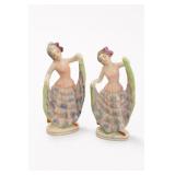 Pair Occupied Japan Dancing Lady Figurines