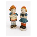 Vintage Japan Boy & Girl Ceramic Shaker Pair