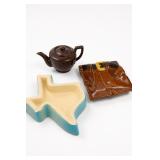 Frankoma Texas Dish & Ashtray With Teapot