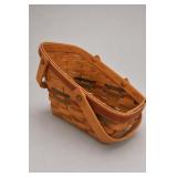 Longaberger Handwoven Basket With Handles