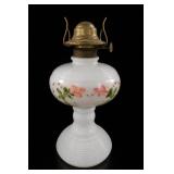 Aladdin Hand-Painted Milk Glass Oil Lamp