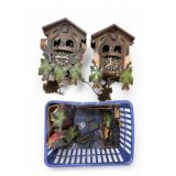 Two Cuckoo Clocks With Parts