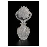 Clear Glass Perfume Bottle With Floral Stopper