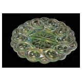 L.E. Smith Moon and Star Carnival Glass Egg Plate
