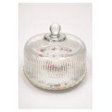 Andrea By Sadek Floral Glass Cake Stand & Dome