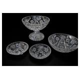 Anchor Hocking Star of David Cut Glass Set