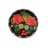 Mexican Hand-Painted Floral Wooden Batea Bowl