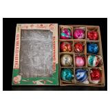 Vintage Glass Christmas Ornaments, 12 Pc