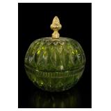 Indiana Glass Mount Vernon Green Covered Dish