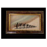 Framed UAE Sand Picture, Seven Emirates Camels