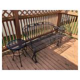 Wrought iron glider bench