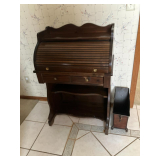 Small pine roll-top desk