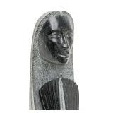 Larry Yazzie Signed Navajo Steatite Sculpture Native American Woman w/ Fan