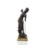 Eutrope Bouret Bronze "Psyche" Sculpture, Art Nouveau Mythological Figure