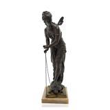 Eutrope Bouret Bronze "Psyche" Sculpture, Art Nouveau Mythological Figure