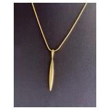 Tiffany & Co. 18k Gold Dagger Pendant & Serpentine Necklace Vintage 750