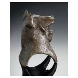 Harvey Pratt Signed Bronze "Wolf Clan Headdress" Native American Sculpture 3/30
