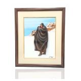 Robert Redbird Original Painting Kiowa Native American Art Winter Landscape