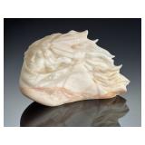 Sherman Chaddlesone Carved Alabaster Sculpture Kiowa Warrior Signed 1989