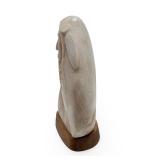 Adeline Chaddlesone Carved Alabaster Sculpture Native American Kiowa Bust 1996