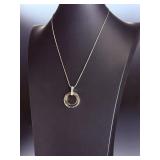 Alwand Vahan 14k Gold Sterling Silver Diamond Concentric Circle Necklace