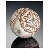 Zuni Pueblo Pottery Randy Nahohai Heartline Deer Pot Jar - Signed 1999