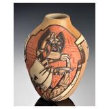Hopi-Tewa Crow Mother Kachina Pottery Pot Marty & Elvira Naha Nampeyo