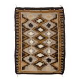 Vintage Navajo Crystal Region Hand-Woven Wool Rug - 53" x 37"