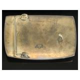 Hopi Anderson Koinva Sterling Silver Overlay Snake Serpent Belt Buckle
