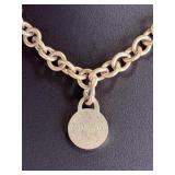 Tiffany & Co. Sterling Silver Return to Tiffany Round Tag Choker Necklace 18"