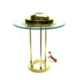 Robert Sonneman Saturn Table Lamp George Kovacs Brass Glass Postmodern 1980s