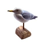 Bob Guge Signed Hand-Carved Tupelo Wood Ring-Billed Gull Bird Sculpture 2005