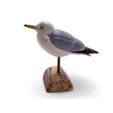Bob Guge Signed Hand-Carved Tupelo Wood Ring-Billed Gull Bird Sculpture 2005
