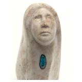 Allie Chaddlesone Signed Kiowa Native American Carved Alabaster Sculpture