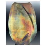 Michael Weinberg Signed Raku Pottery Iridescent Studio Art Sculptural Vase