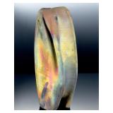 Michael Weinberg Signed Raku Pottery Iridescent Studio Art Sculptural Vase