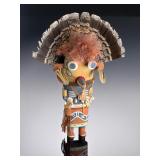 William Haney Signed Native American Wolf Clan Sandstone Bust Sculpture 1989