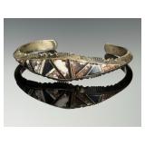 Navajo Wilson Padilla Sterling Silver White Buffalo Belt Buckle Vintage