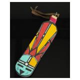 Navajo Buffalo Kachina Doll Signed E. Tom Native American Hand-Carved Art