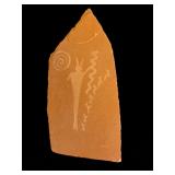 Artisan Flint Knapped Stone Blade Knife with Antler Handle, Signed AH
